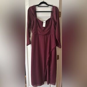 Abercrombie & Fitch Plum Colored 3/4 Sleeve Dress